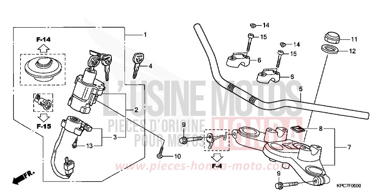ROHRGRIFF/OBERE BRUECKE von Varadero 125 PEARL CONCOURS BLACK (NHA65) von 2010